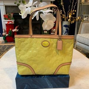 Small patent leather Coach handbag